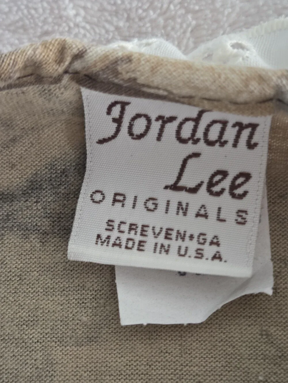 Vintage Jordan Lee Originals Baby Camo Sleeper Romper Made in USA Ruffle Collar